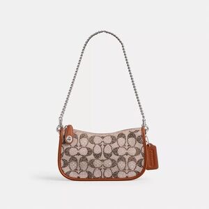 Coach Tan and Brown Signature Shoulder Bag